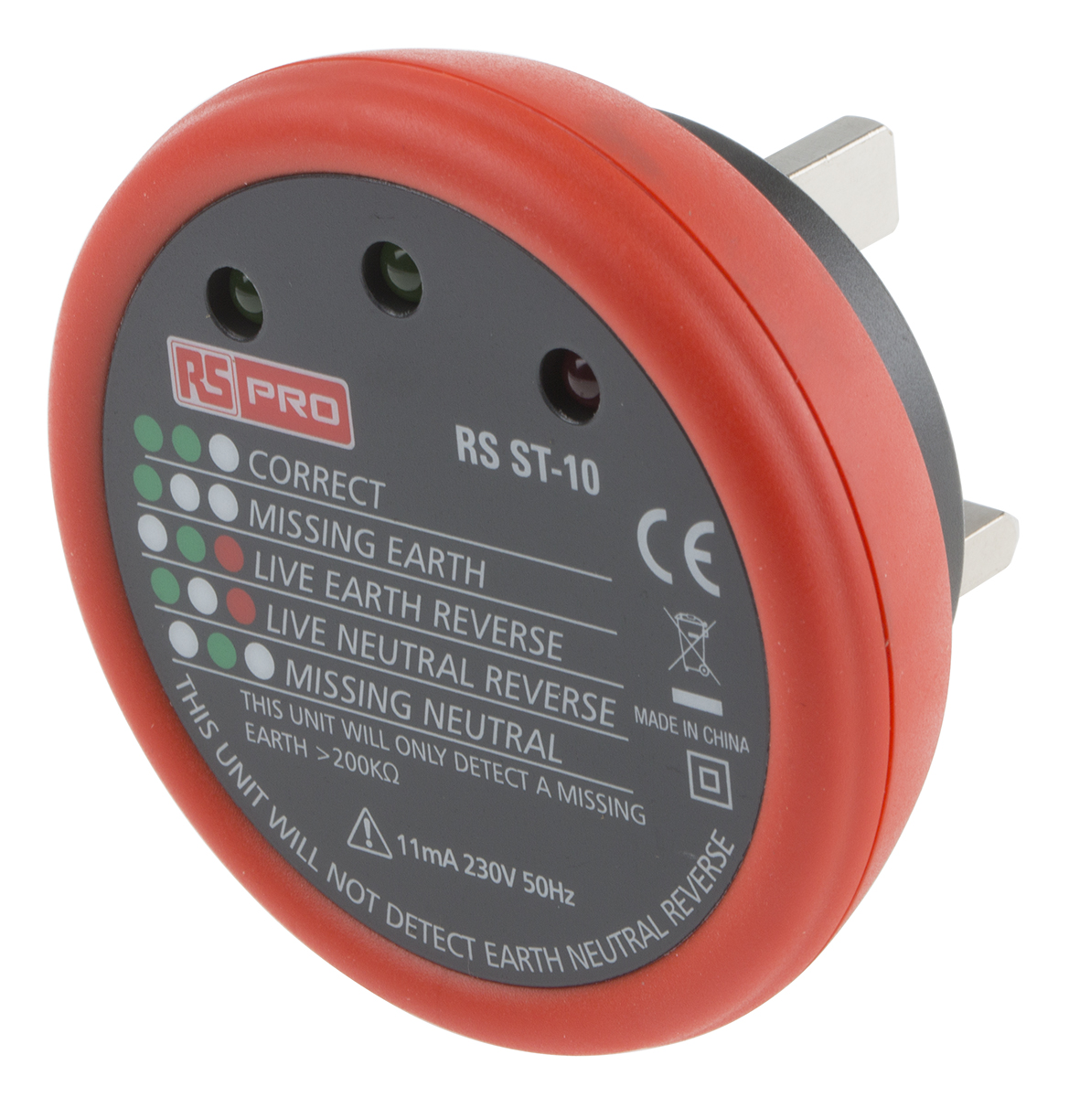 136-5669 RS PRO, Model RS ST10 Socket Tester 11mA 230V ac