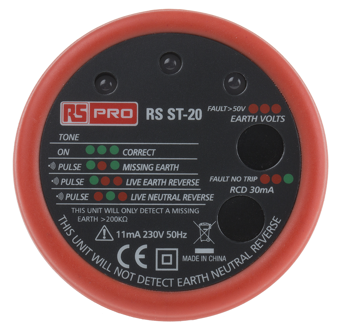 RS PRO, Model RS ST20 Socket Tester 30mA 230V ac, RSCAL