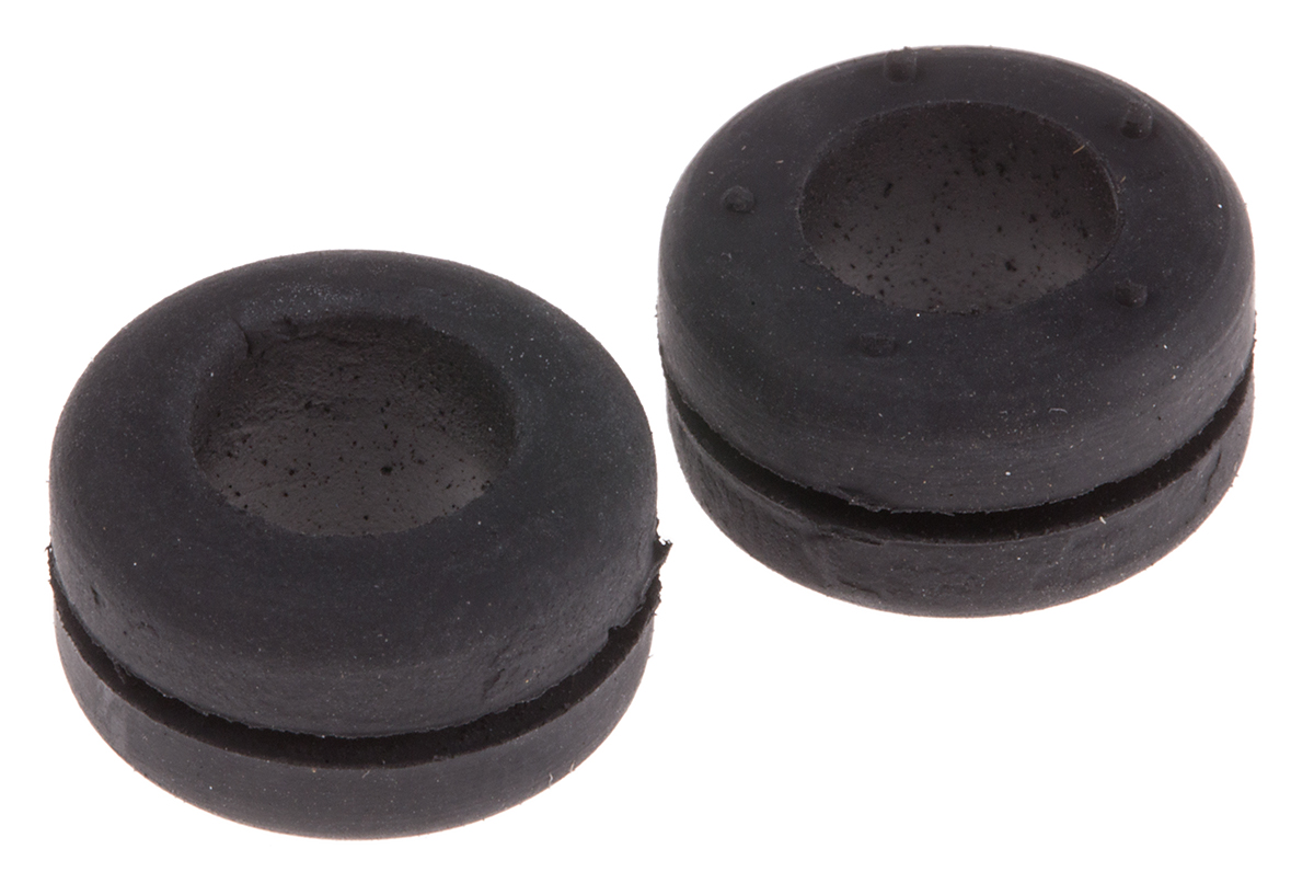 RS PRO HELAVIA Black Polychloroprene 11 mm Cable Grommet for 8 mm Cable Dia. for 8 mm Cable Dia.