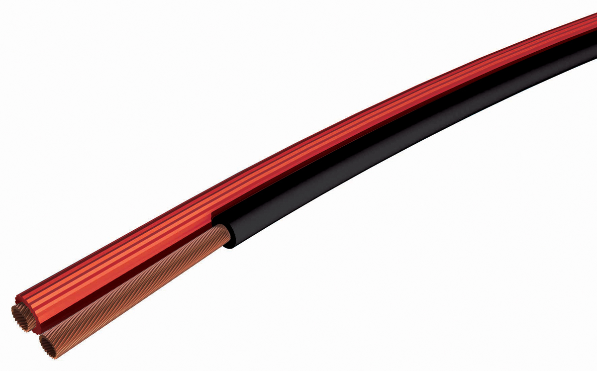 RS PRO FHP Series 2 Core Audio Cable, 100 m, Black, Red