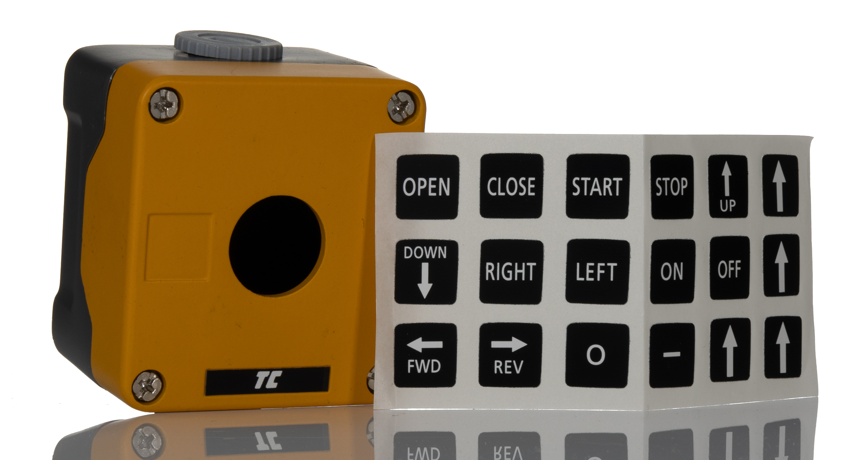 RS PRO Yellow Die Cast Aluminium Push Button Enclosure - 1 Hole 22.5 mm Diameter