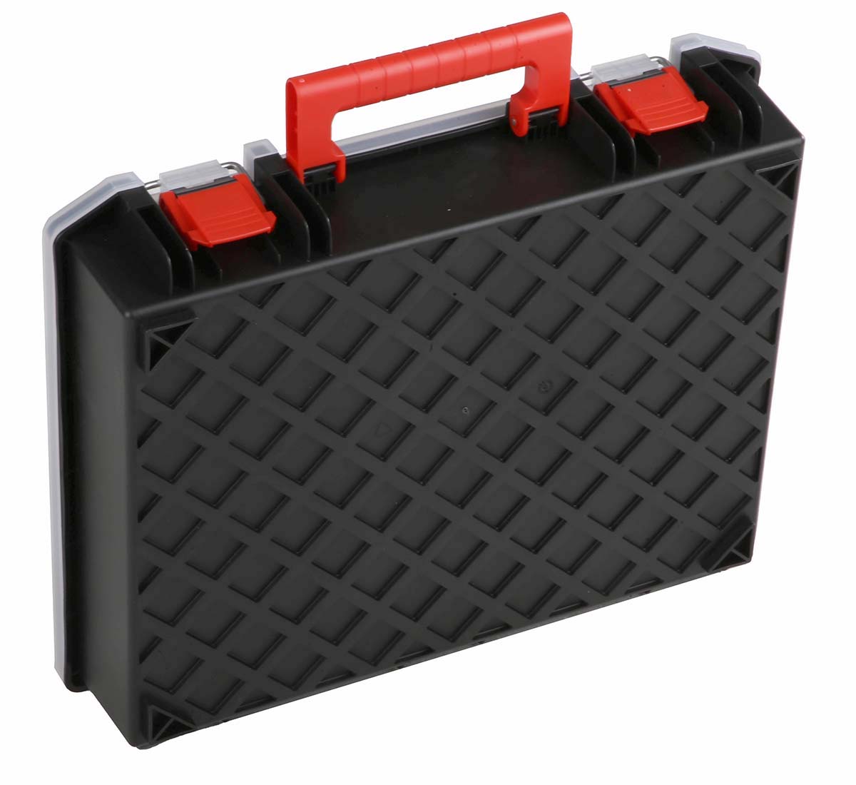 136-8907 RS PRO 48 Cell Black, Red Polypropylene Compartment Box, 91 mm x 416mm x 336 mm