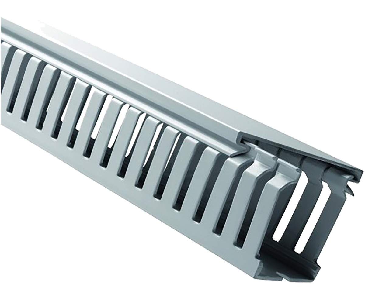 RS PRO Terminal DIN Grey - Open Slot, W100mm x D100 mm, L2 m, Polyvinyl Chloride
