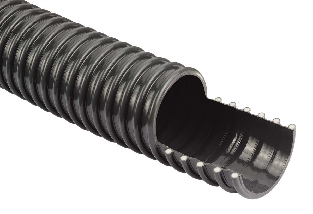 RS PRO Dark Grey Polyvinyl Chloride Reinforced Flexible Ducting, 10 m, 127 mm ID