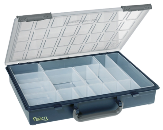 Raaco 15 Cell Blue Polypropylene Compartment Box, 57 mm x 338mm x 261 mm