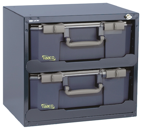 136396 Raaco Grey Polycarbonate, Steel, Polypropylene Compartment Box, 403 mm x 451mm x 330 mm