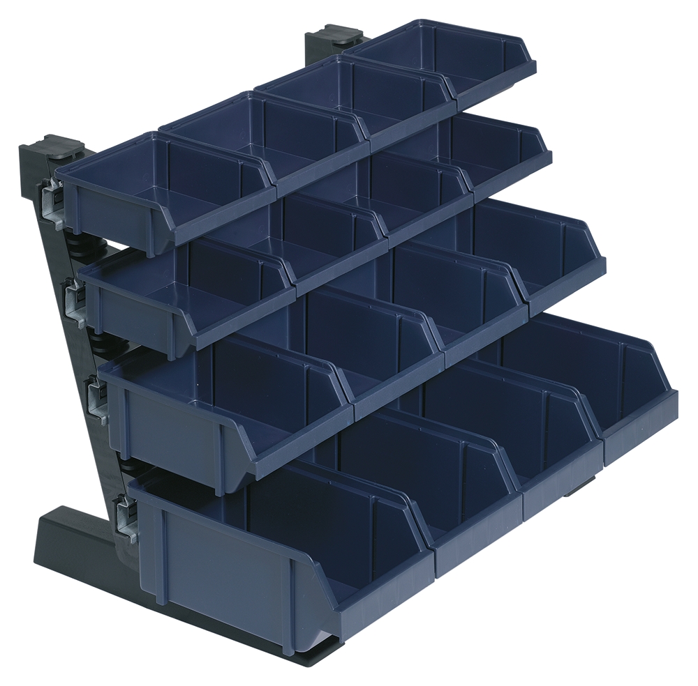 Raaco Polypropylene Storage Bin, 360 mm x 500 mm x 388 mm, Blue, Grey
