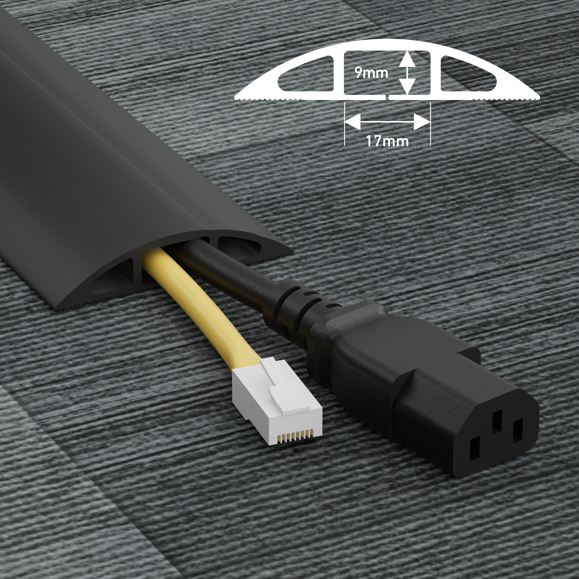 137-627 RS PRO 4.5 m Black Cable Cover in Polyvinyl Chloride, 17 mm ID