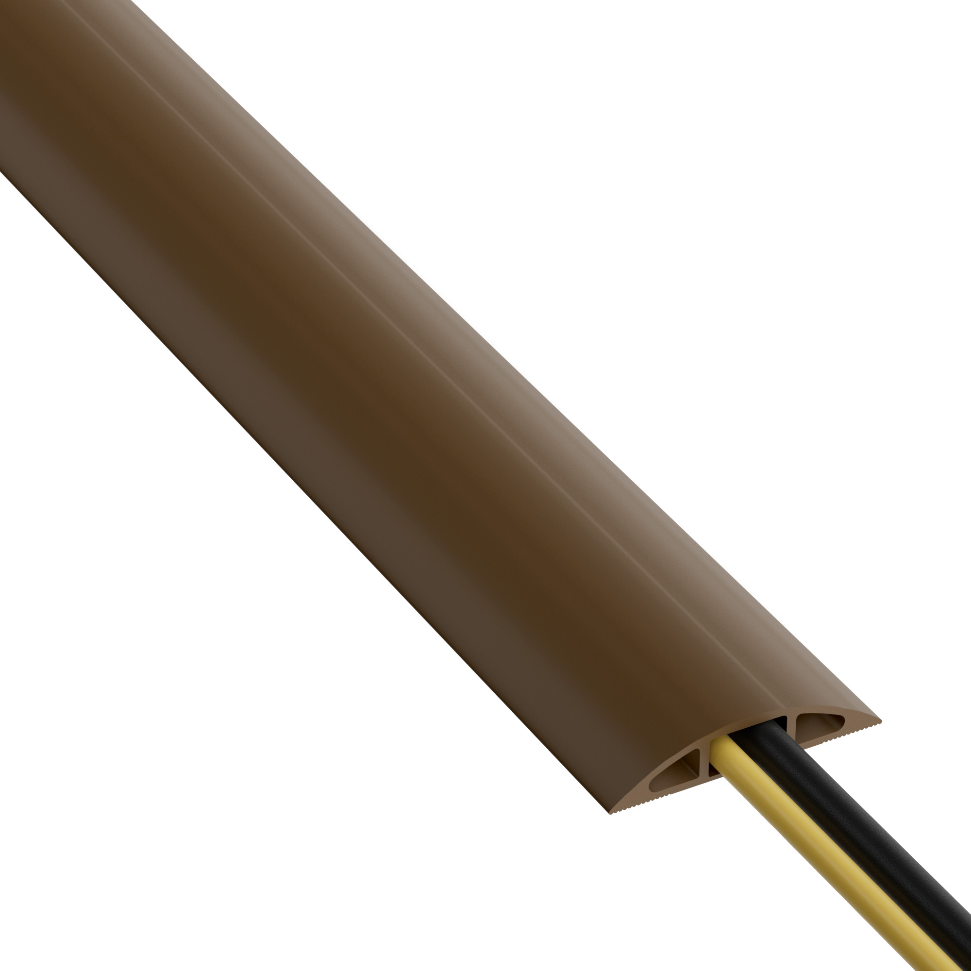 RS PRO 1.8 m Brown Cable Cover in Polyvinyl Chloride, 17 mm ID