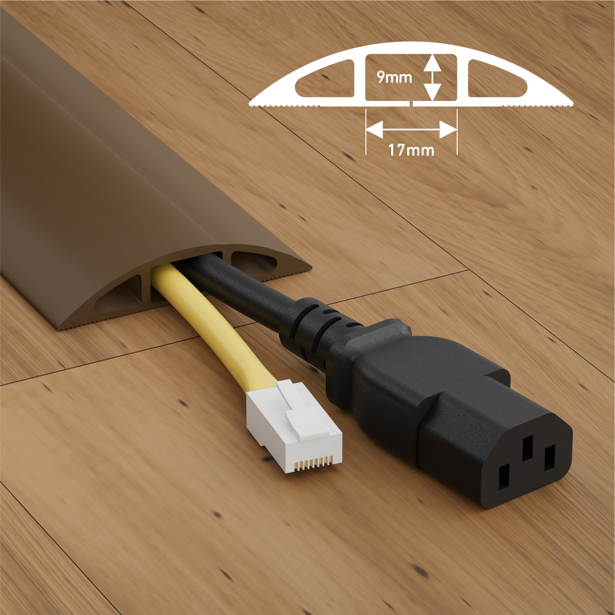 137-630 RS PRO 4.5 m Brown Cable Cover in Polyvinyl Chloride, 17 mm ID