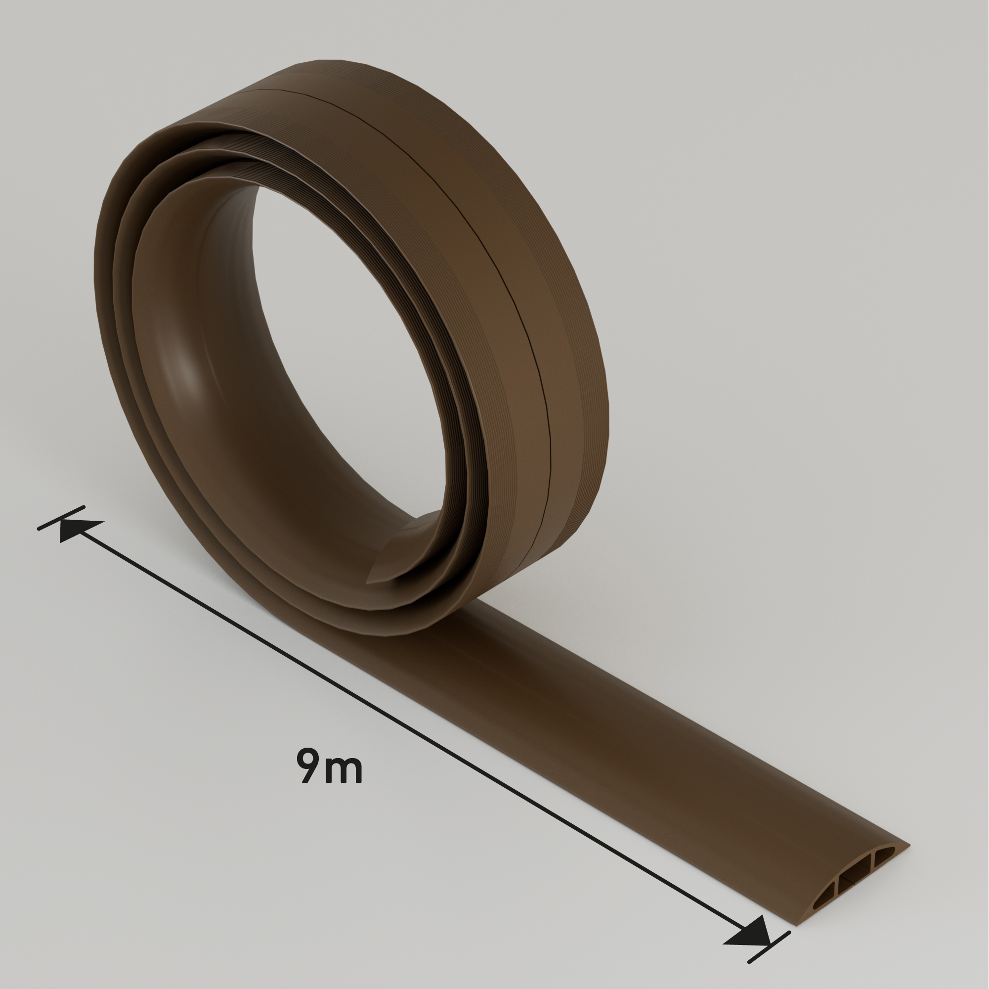 137-631 RS PRO 9 m Brown Cable Cover in Polyvinyl Chloride, 17 mm ID