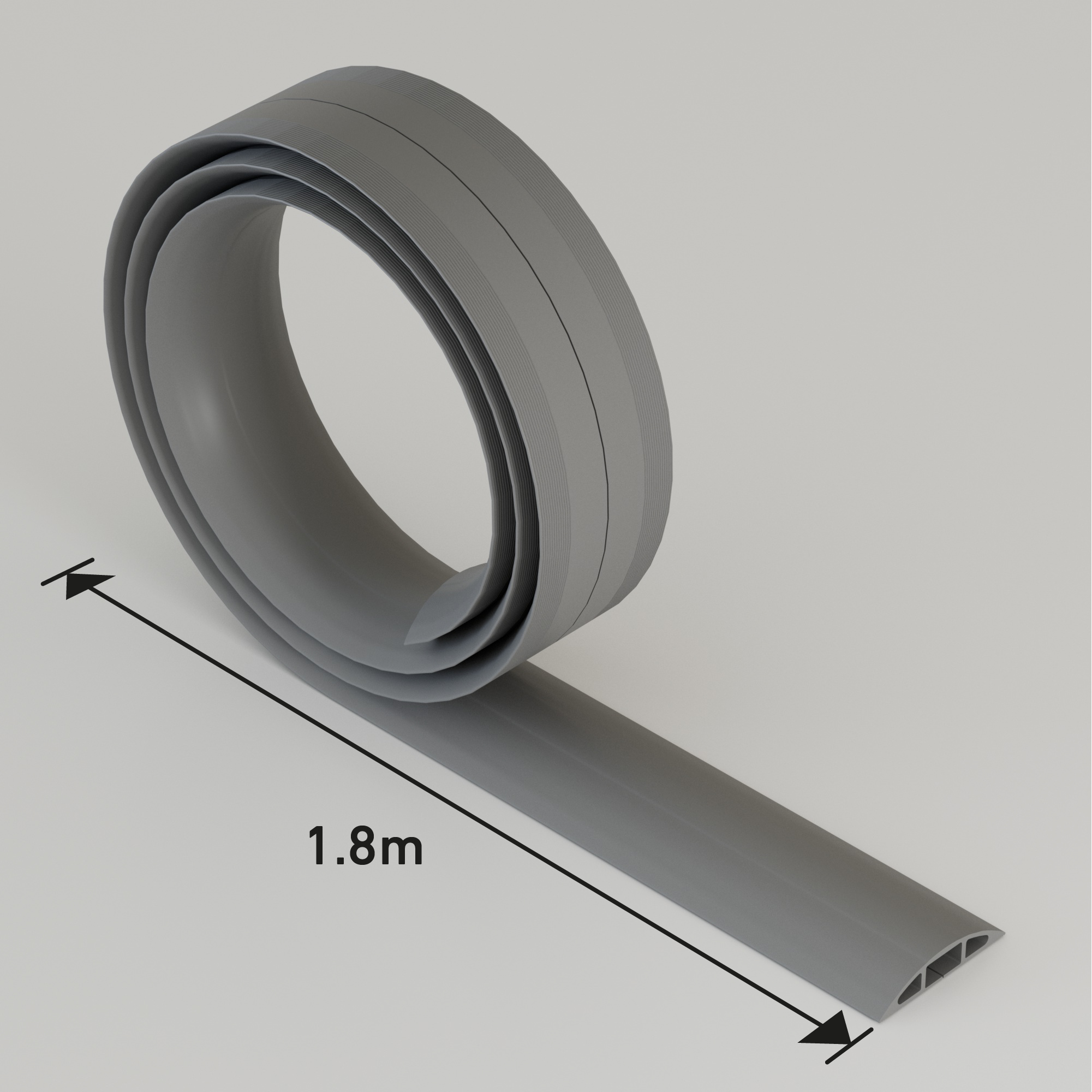137-633 RS PRO 1.8 m Grey Cable Cover in Polyvinyl Chloride, 17 mm ID