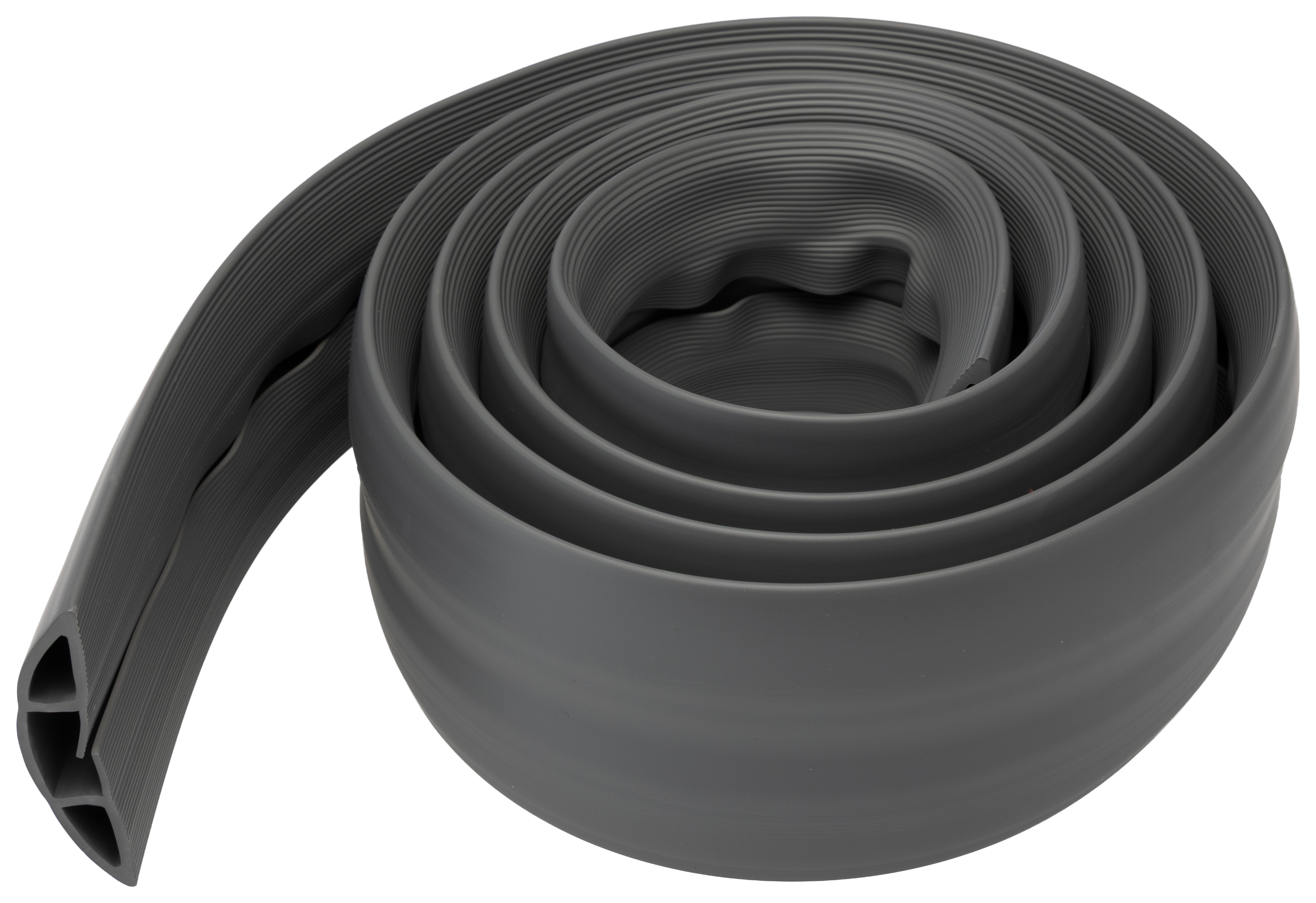 RS PRO 1.8 m Grey Cable Cover in Polyvinyl Chloride, 17 mm ID