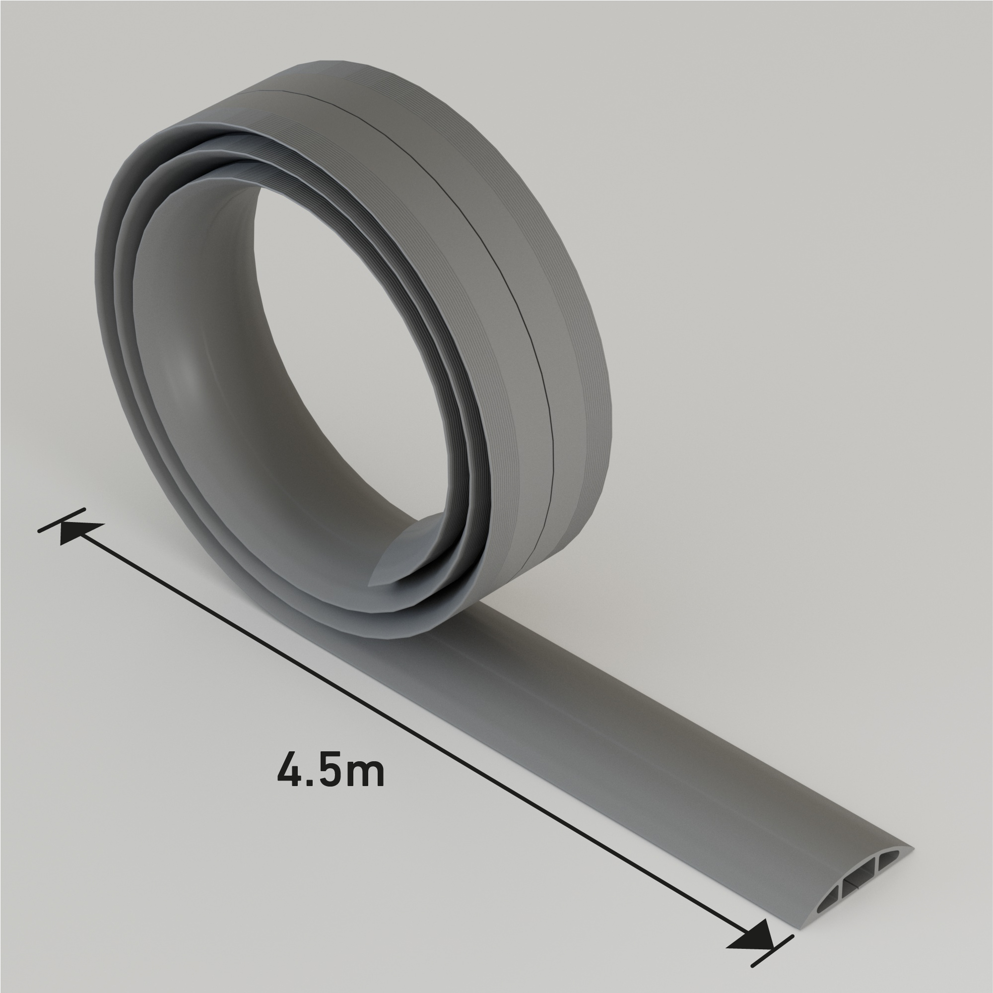 137-634 RS PRO 4.5 m Grey Cable Cover in Polyvinyl Chloride, 17 mm ID