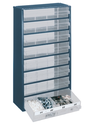 137416 Raaco Drawer Storage Unit 8, Steel, 552 mm x 306mm x 150 mm, Blue