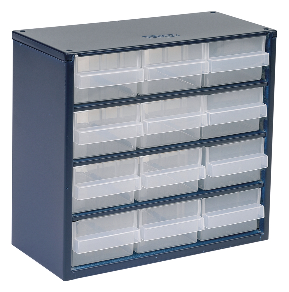 Raaco Drawer Storage Unit 12, Steel, 283 mm x 306mm x 150 mm, Blue
