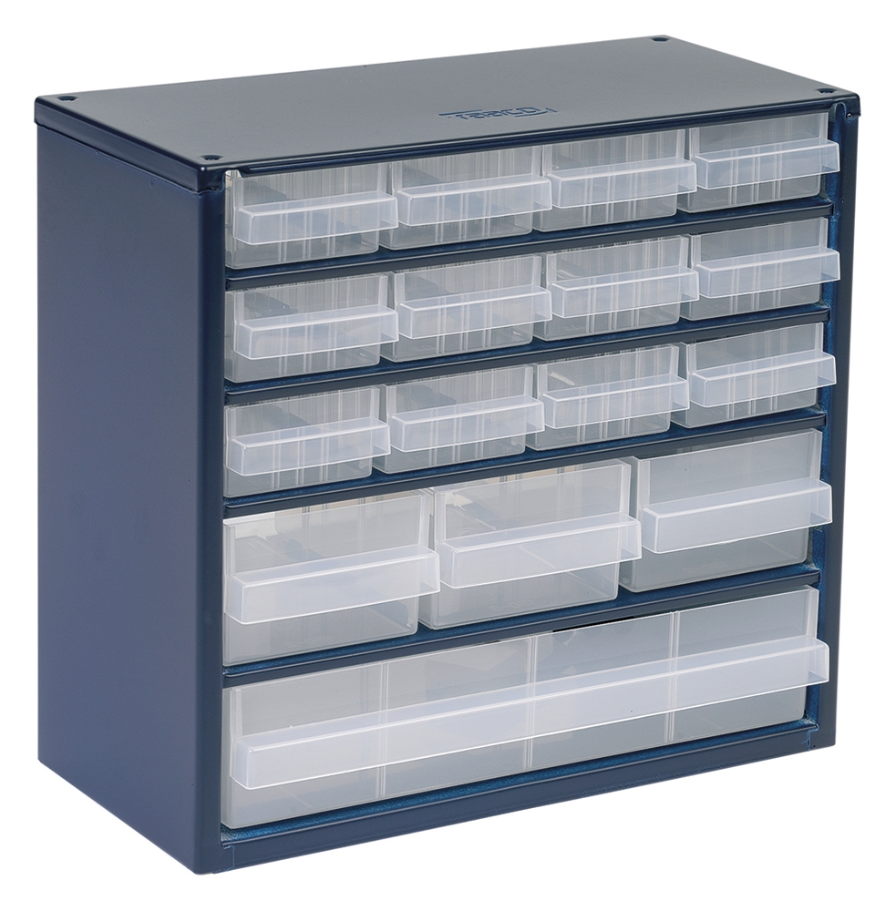 Raaco Drawer Storage Unit 16, Steel, 282 mm x 306mm x 150 mm, Blue