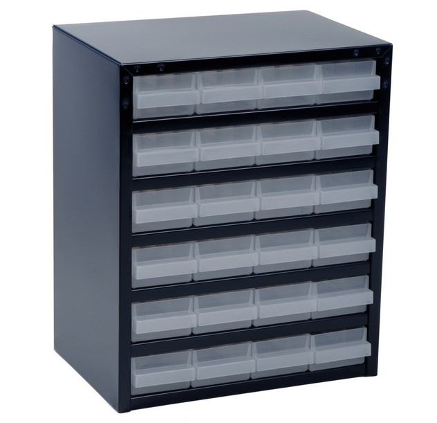 137577 Raaco Drawer Storage Unit 24, Steel, 435 mm x 357mm x 255 mm, Blue