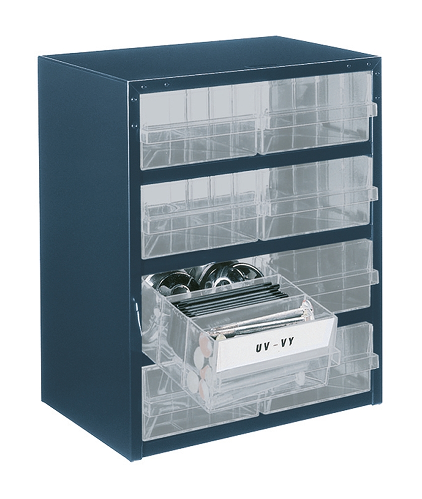 Raaco Drawer Storage Unit 8, Steel, 435 mm x 357mm x 255 mm, Blue