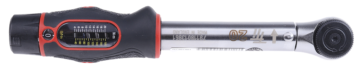 Norbar Torque Tools Click Torque Wrench, 4 to 20 nm, 3/8 in Drive, Square Drive, 230mm Overall, RSCAL