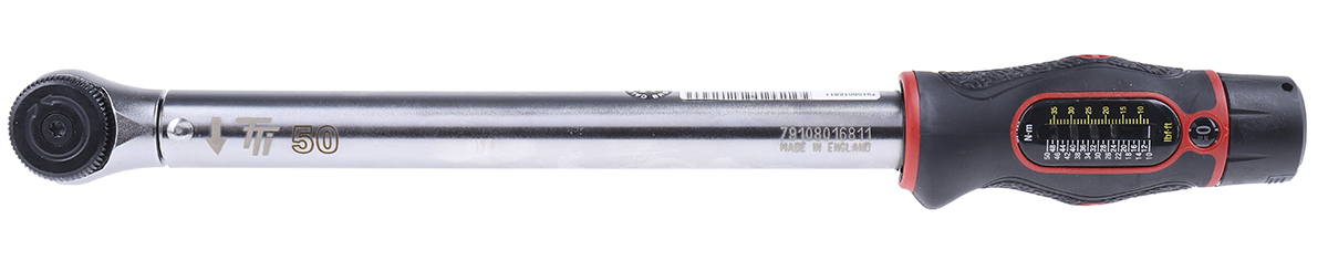 Norbar Torque Tools Click Torque Wrench, 10 to 50 Nm, 1/2 in Drive, Square Drive, 329mm Overall, RSCAL
