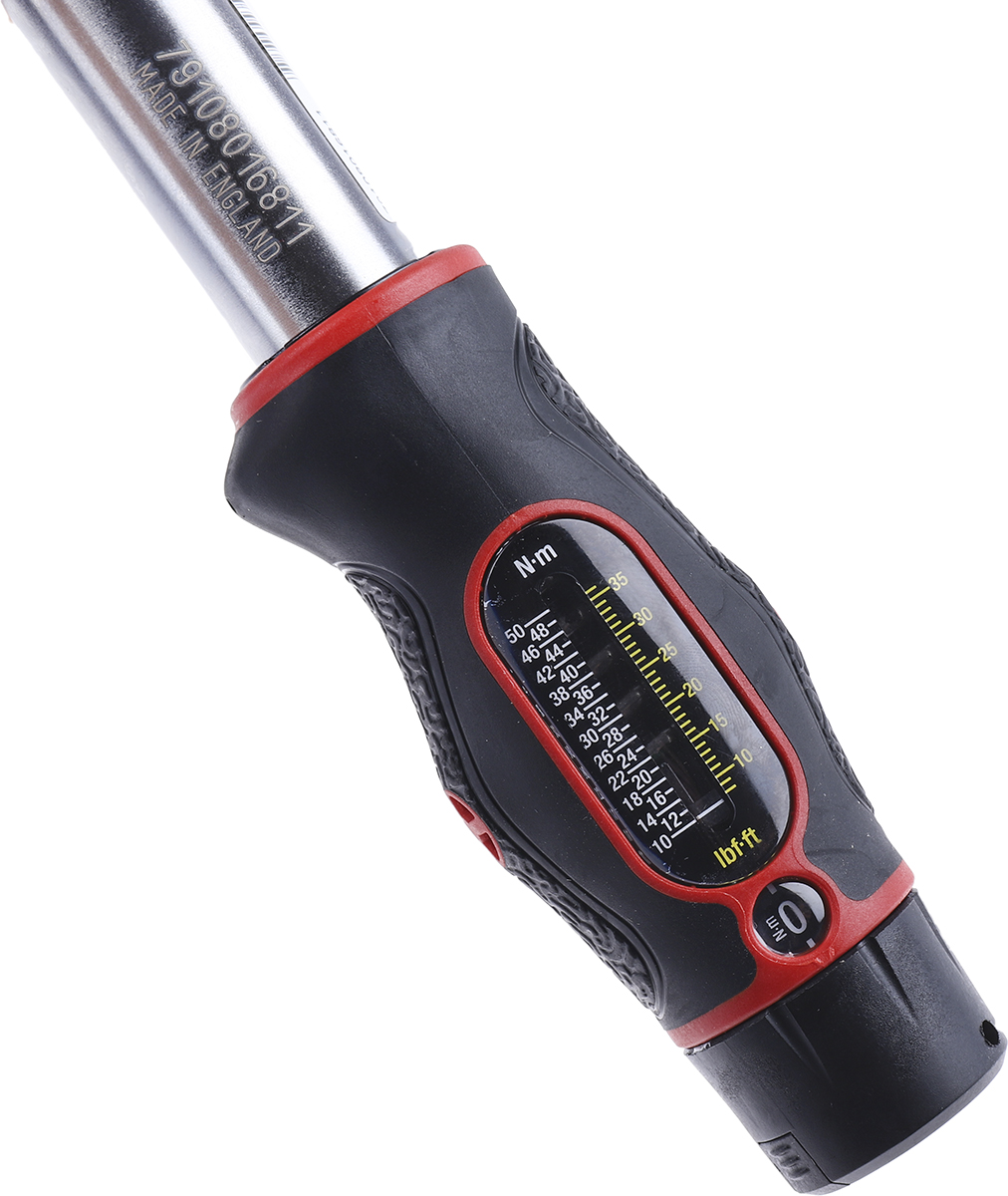13842 Norbar Torque Tools Click Torque Wrench, 10 to 50 Nm, 1/2 in Drive, Square Drive, 329mm Overall, RSCAL