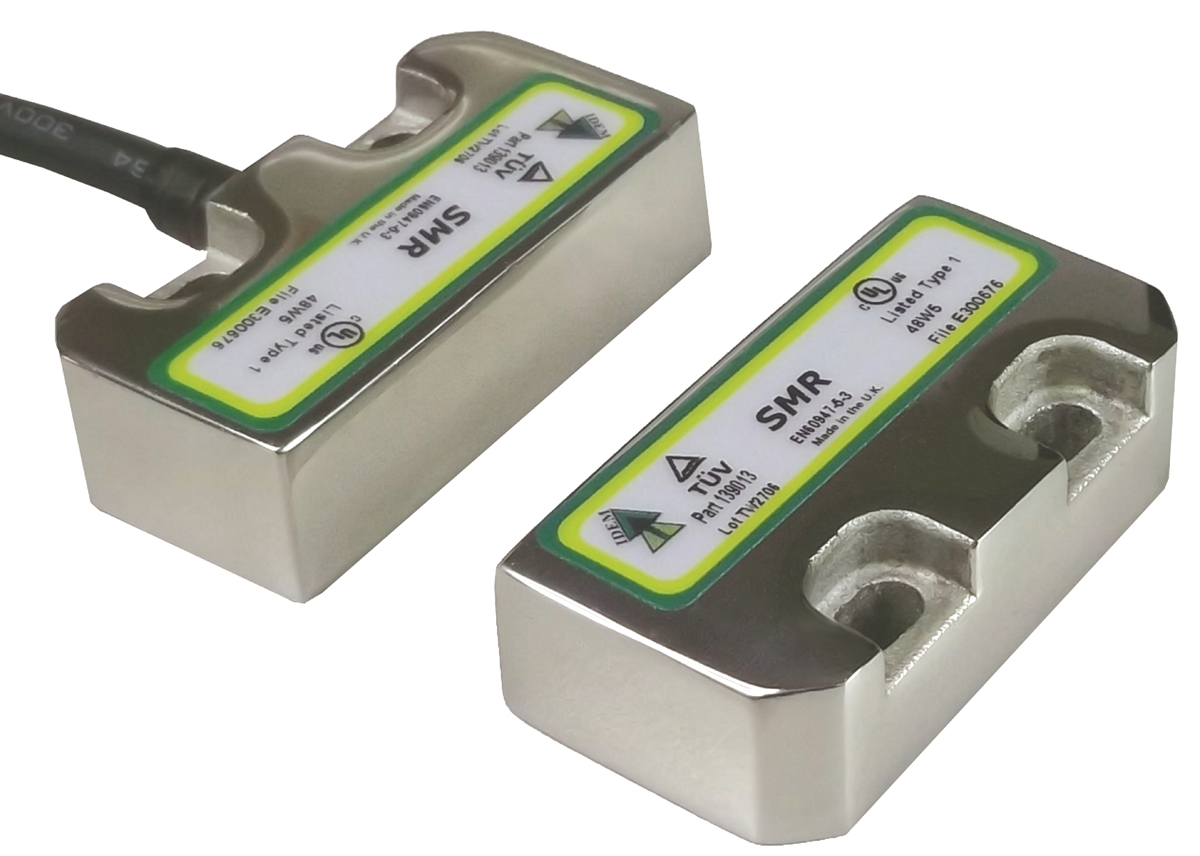 IDEM SMR Series Magnetic Non-Contact Safety Switch, 316 Stainless Steel Housing, 24V dc, 2 NC, 1 NO, 10 m Cable