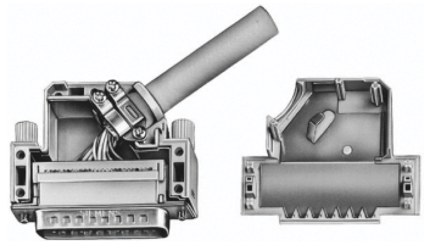 TE Connectivity AMPLIMITE Series Polymer Angled D-Sub Backshell, 37 Way