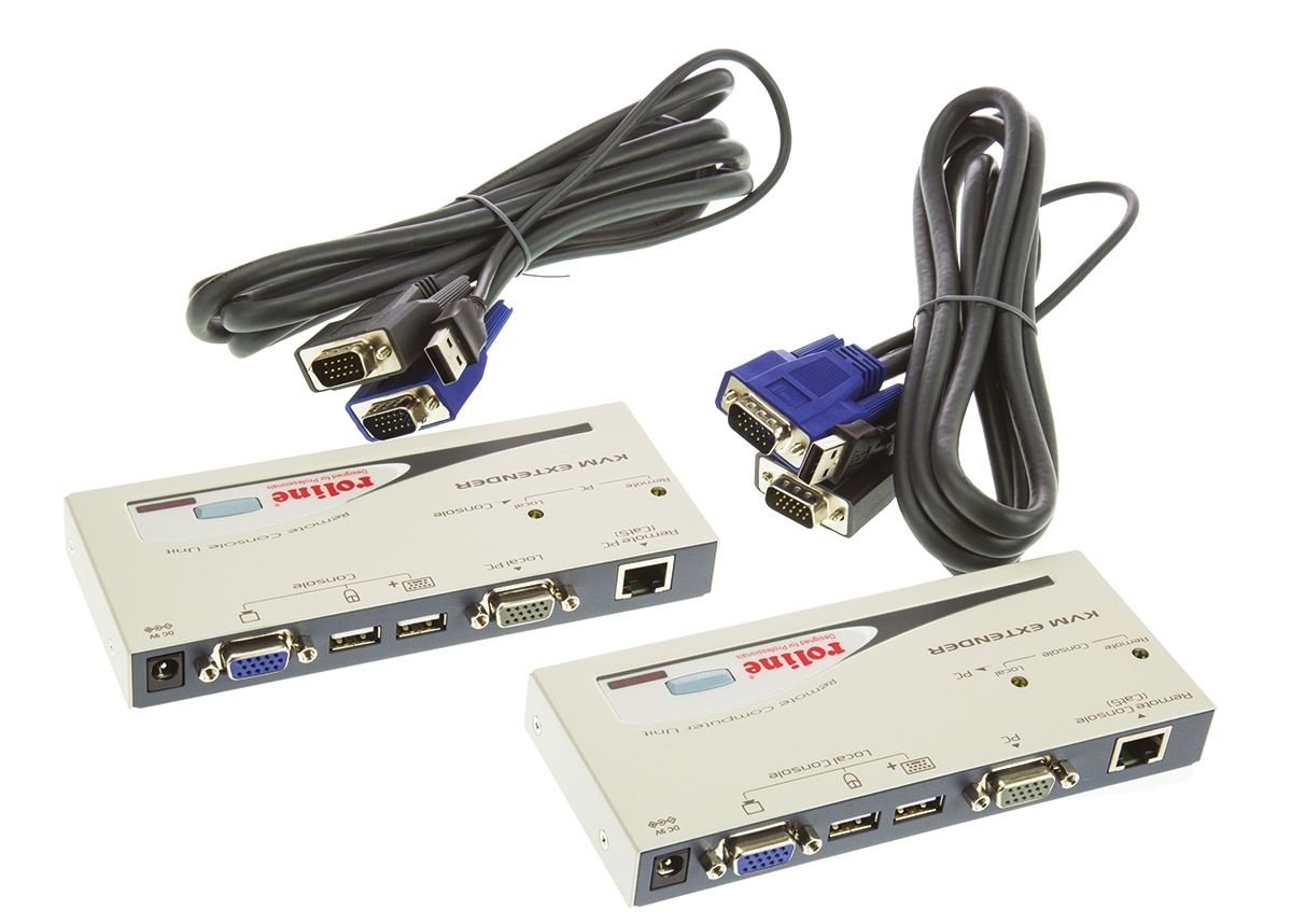 Roline 1 USB Extender Pair VGA over Catx KVM Extender 150 m
