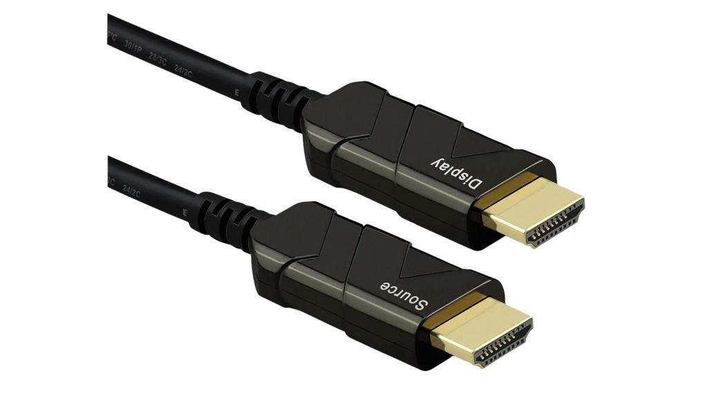 Roline 14.01.3485 series, 20 m 8K HDMI Cable, - Male HDMI to Male HDMI, HDMI 2.1, Black