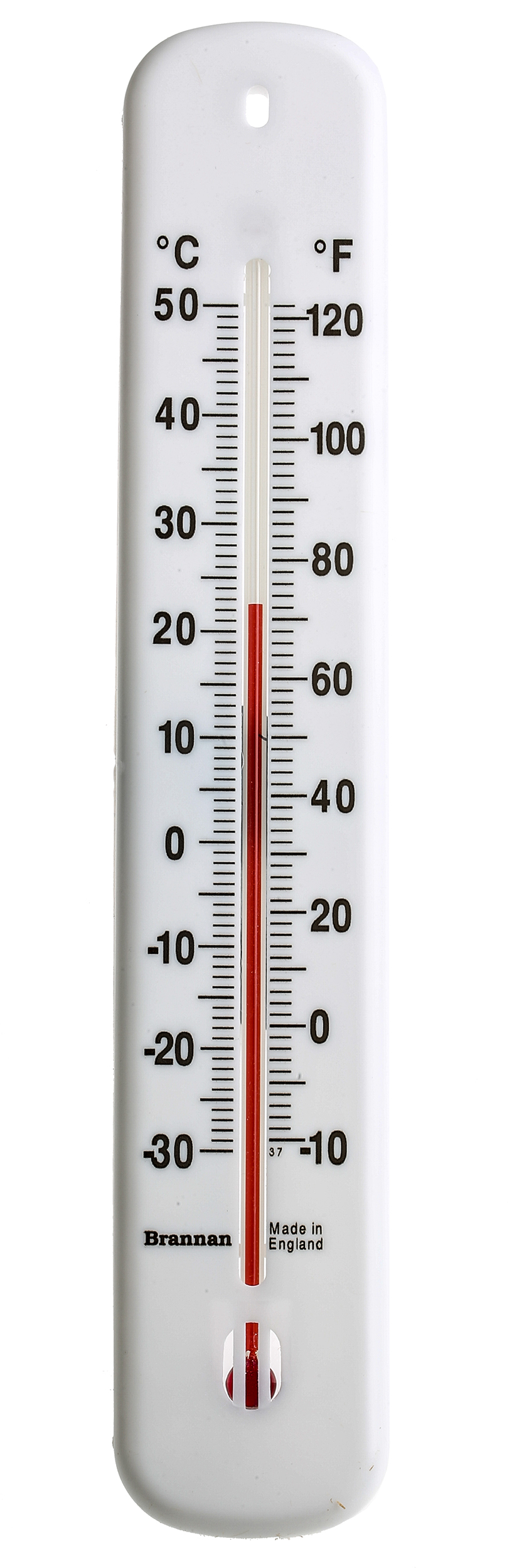 Brannan Wall Mount Glass Thermometer, 50 °C max