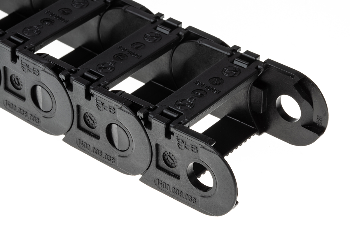 14000380380 Igus e-chain Black, W51.5mm x D28 mm, L1 m, 38 mm Min. Bend Radius, Igumid G