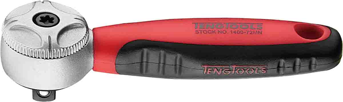 Teng Tools 1/4 in Ratchet with Bi-Material Handle, 150mm Overall