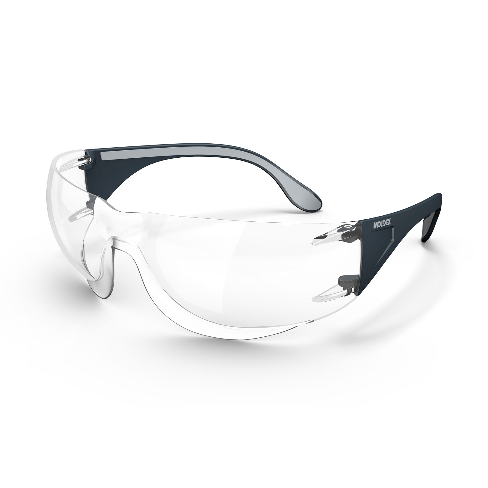 Moldex ADAPT Safety Glasses, Anti-Fog, Clear, Black Polycarbonate Lens