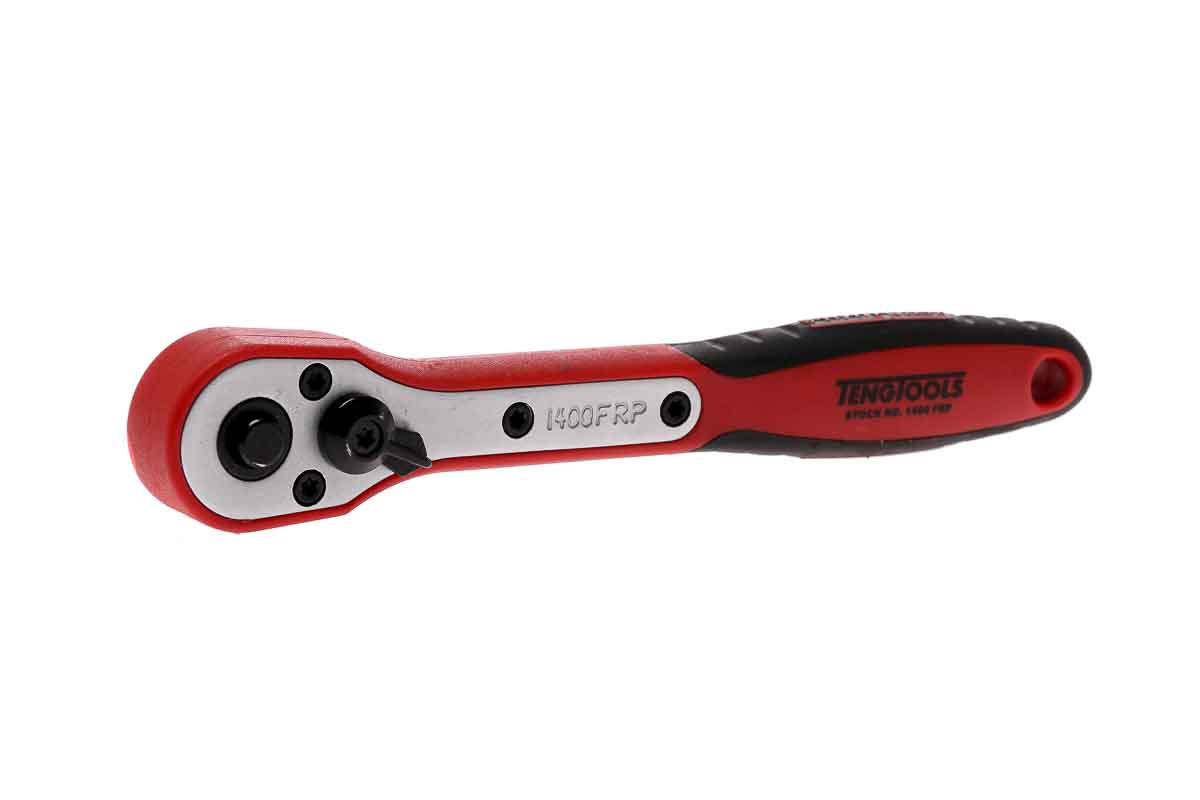 1400frp Teng Tools 1/4 in Ratchet with Ratchet Handle, 26mm Overall