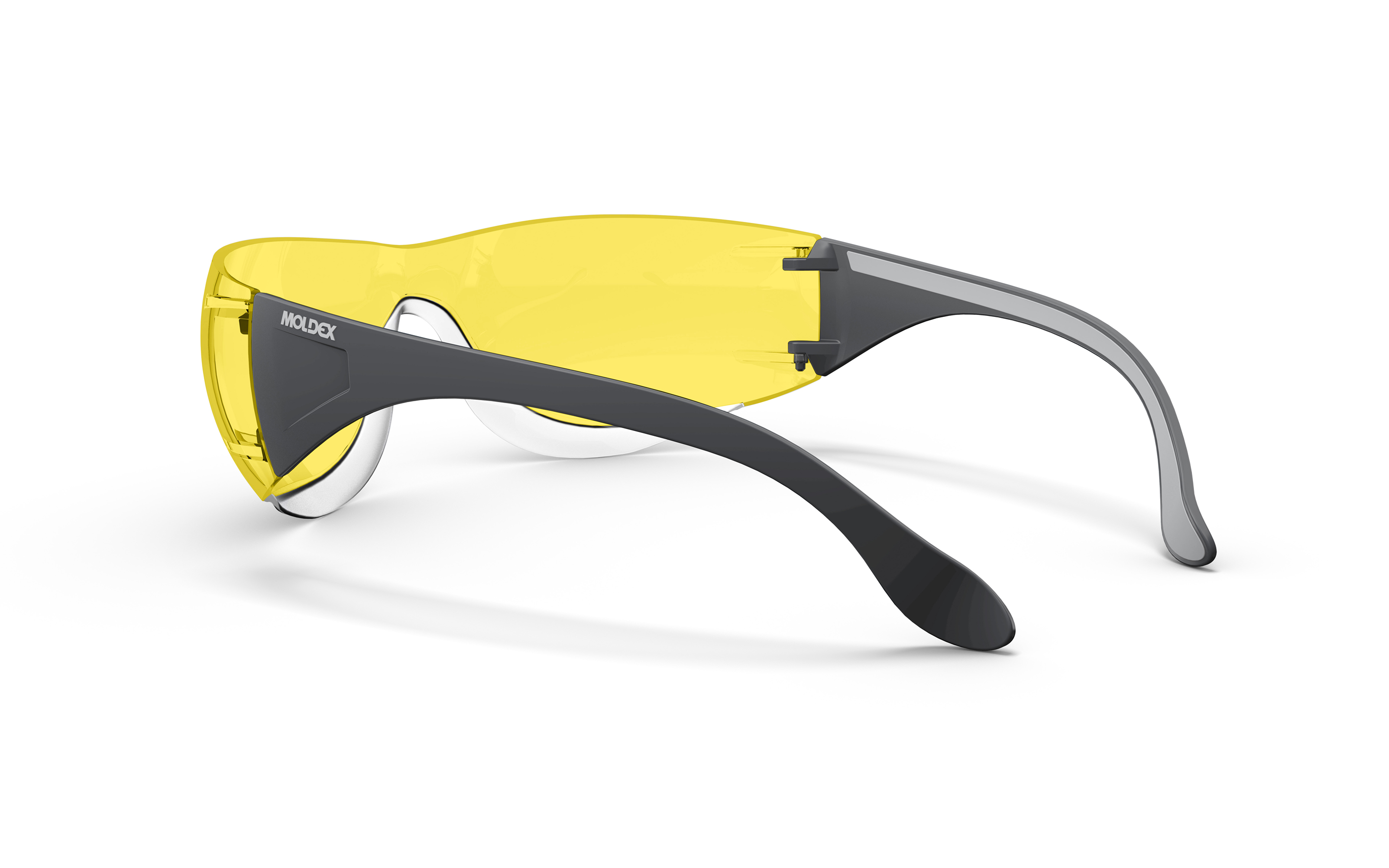 140101 Moldex ADAPT Safety Glasses, UV Resistant, Yellow, Black, Grey Polycarbonate Lens, Thermoplastic Elastomer Polyamide,