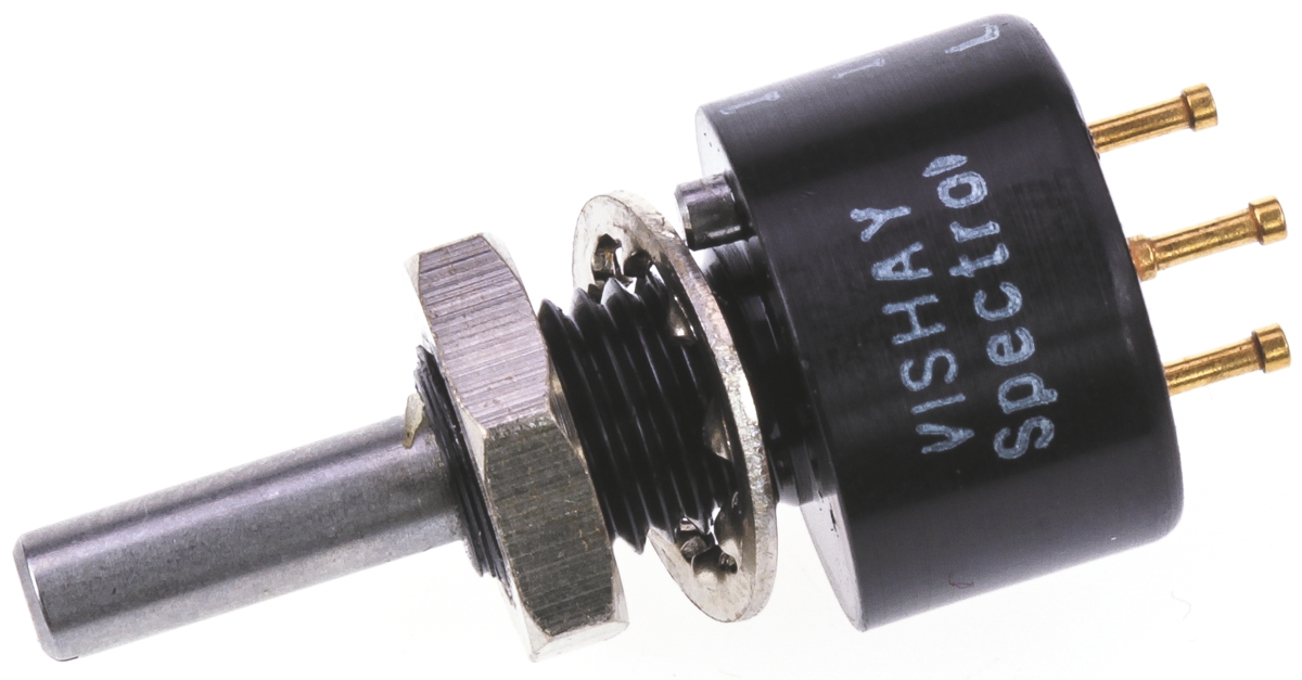 Vishay 140 1 kΩ Rotary Potentiometer 1-Turns 1-Gang Panel Mount, 140B00102B10
