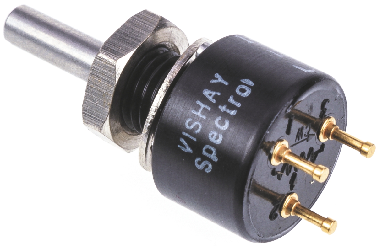 140b00102b10 Vishay 140 1 kΩ Rotary Potentiometer 1-Turns 1-Gang Panel Mount, 140B00102B10