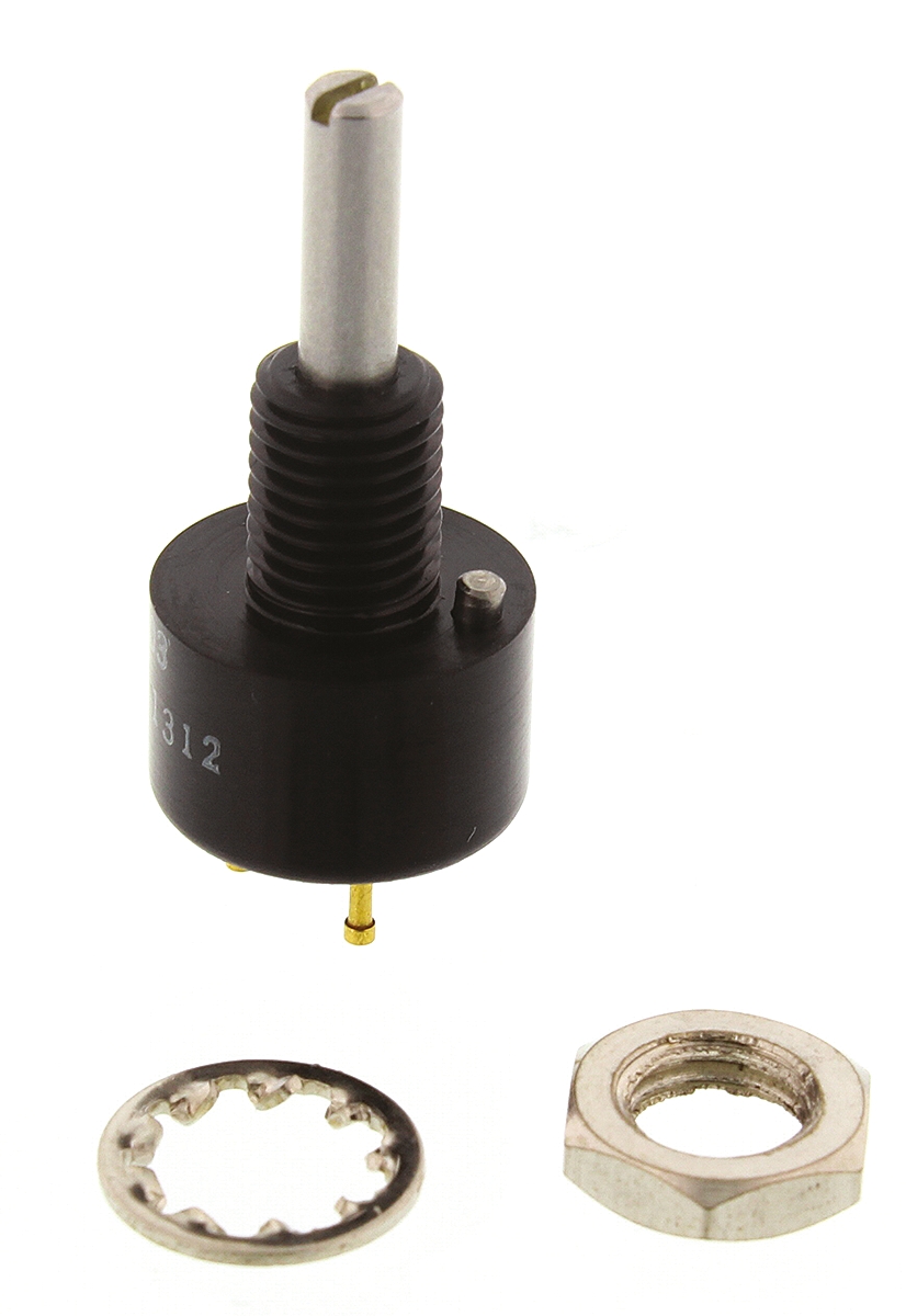 Vishay 140 10 kΩ Rotary Potentiometer 1-Turns 1-Gang Panel Mount, 140B00103B10