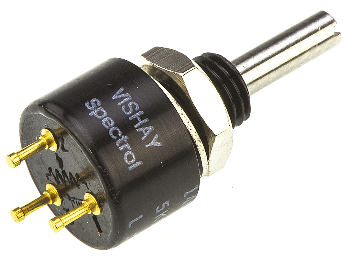 Vishay 140 5 kΩ Rotary Potentiometer 1-Turns 1-Gang Panel Mount, 140B00502