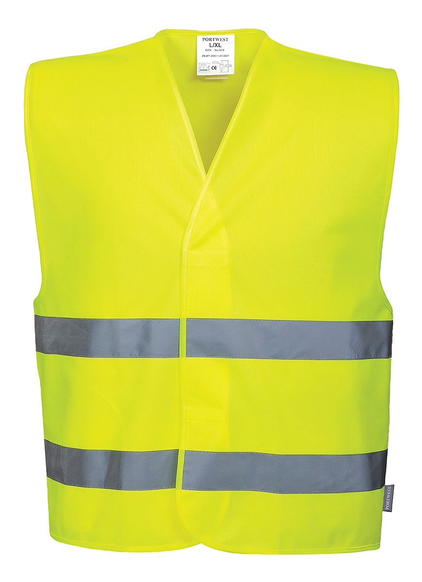 Portwest Yellow Hi Vis Vest Polyester, 2XL/3XL