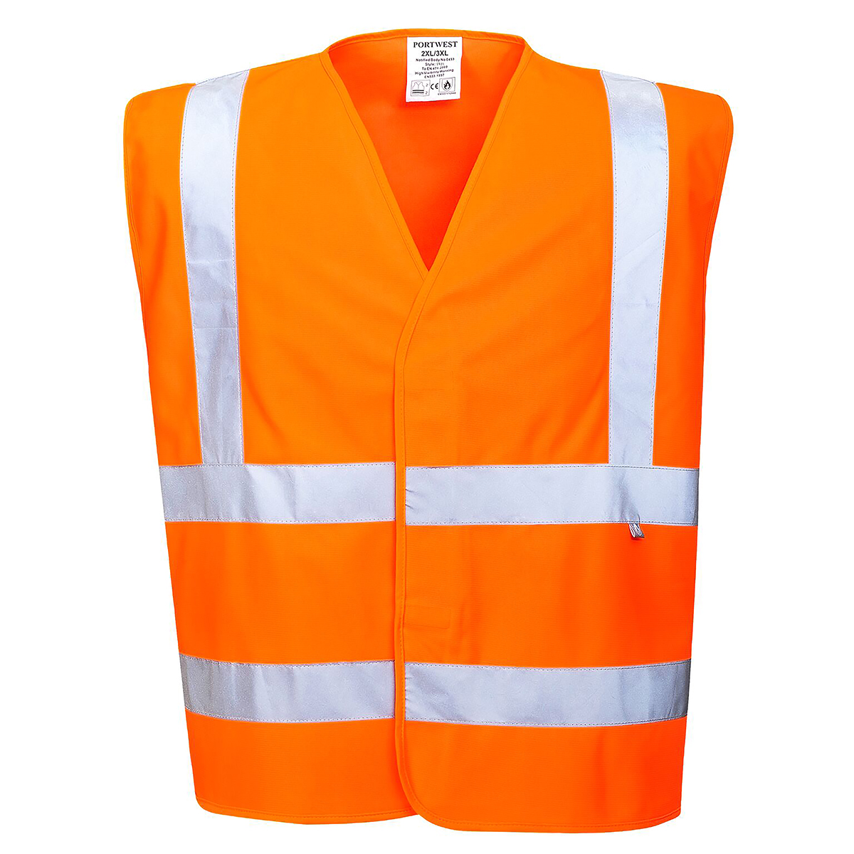 Portwest Orange Hi Vis Vest Carbon Fibre, Polyester, L/XL