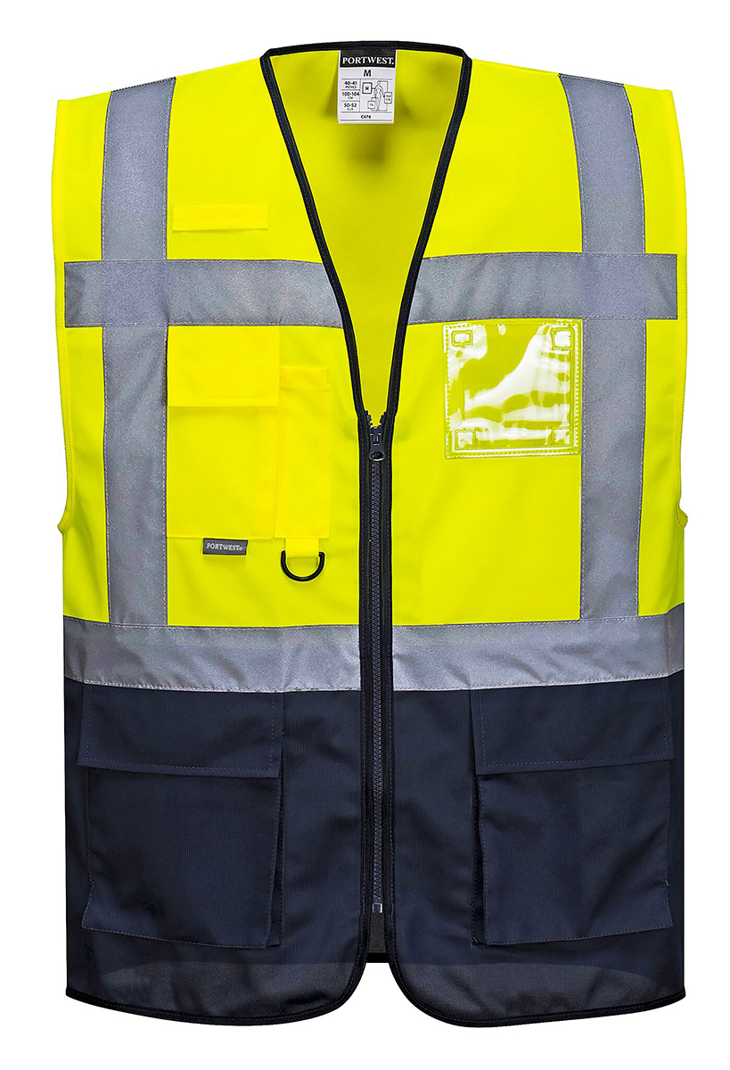 Portwest Yellow Hi Vis Vest Polyester, XL