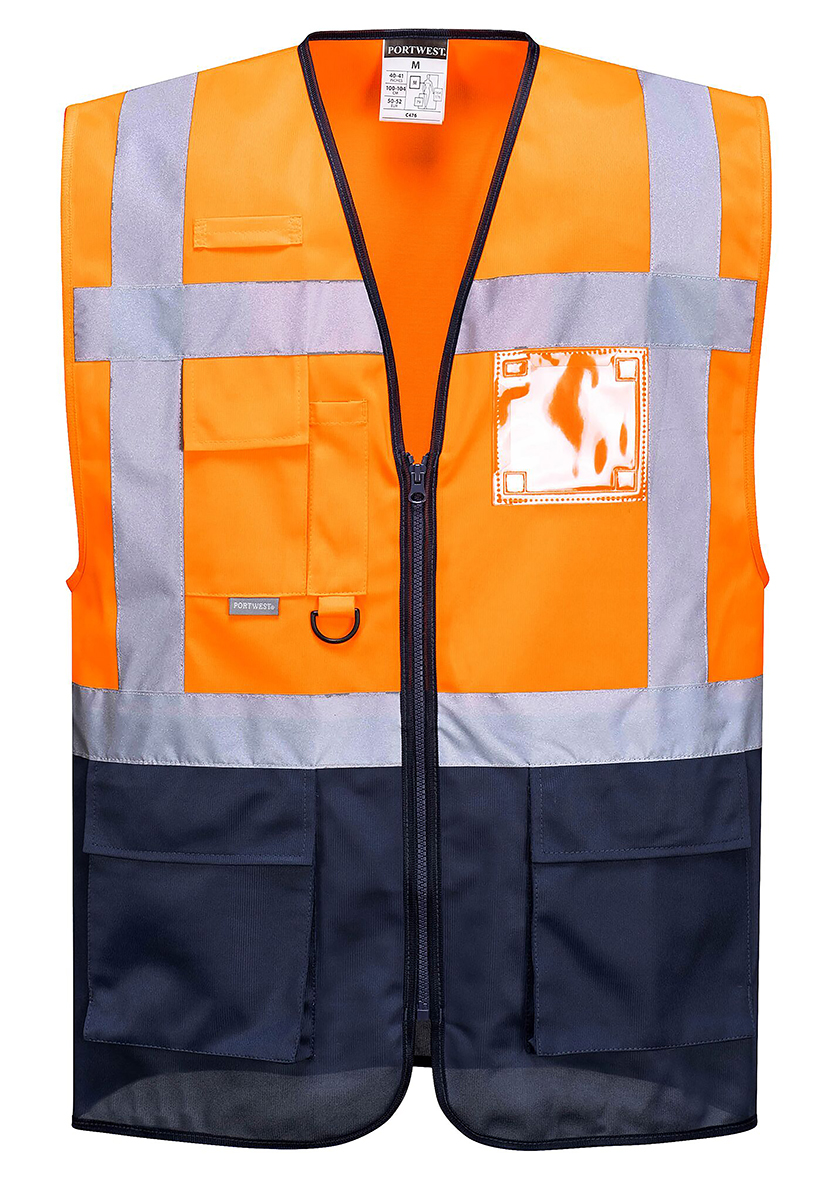 Portwest Orange Hi Vis Vest Polyester, XL