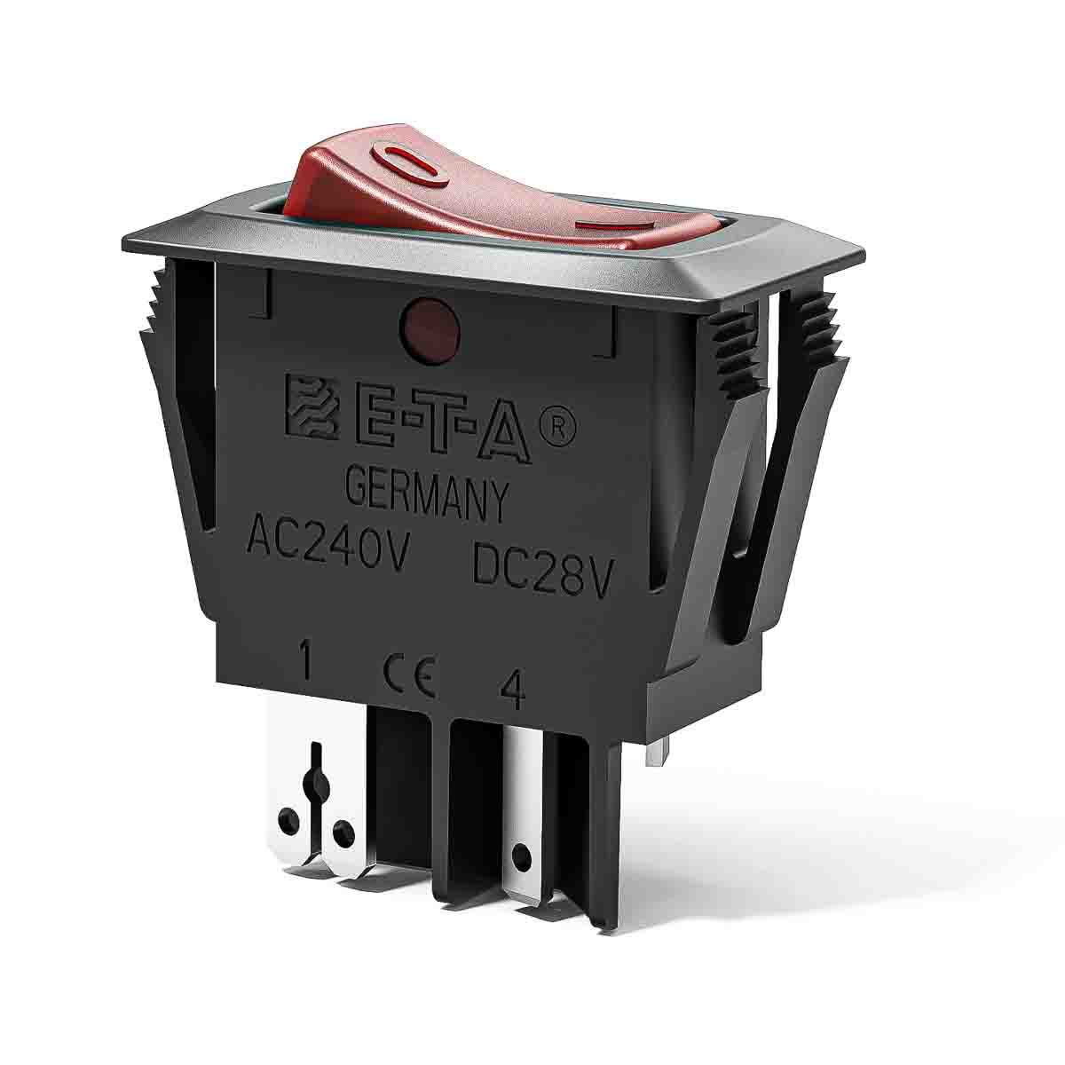 ETA 1410-F Thermal Circuit Breaker - 1-Pole, Base, 5A Current Rating, 25 A, 240V ac, 28 V dc