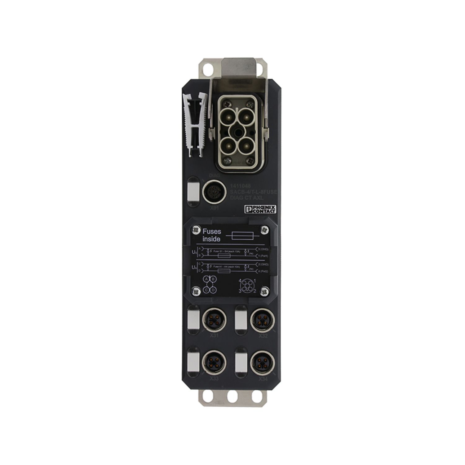 Phoenix Contact Distribution Block, 4 Way, 24V dc, 70A, Black