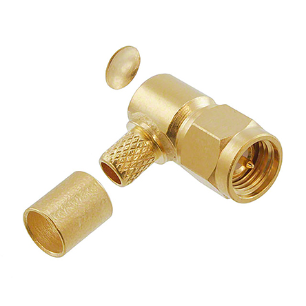 Cinch SMA Series Cable Male SMA, 50 Ω, Right Angle Body Crimp
