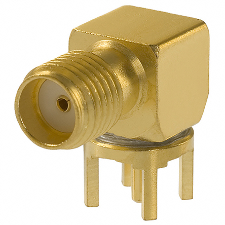 Cinch 142 Series PCB Female SMA, 50 Ω, Right Angle Body Solder