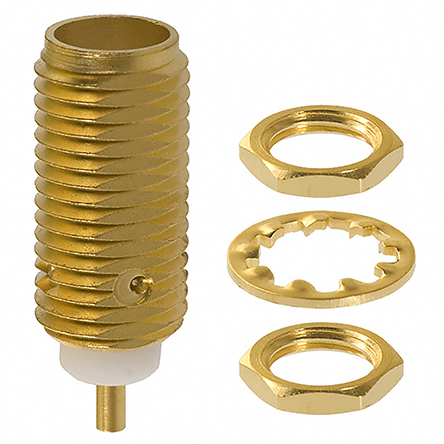 Cinch 142 Series Panel Mount Female SMA, 50 Ω, Straight Body Solder