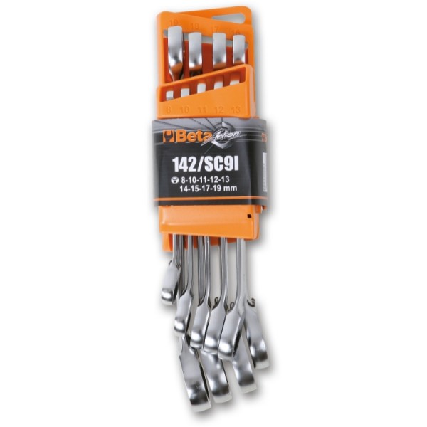 BETA 9-Piece Ratchet Spanner Set, 13 mm, 16 mm, 8 mm, 12 mm, 10 mm, 19 mm, 18 mm, 17 mm, 11 mm, Chrome Vanadium Steel